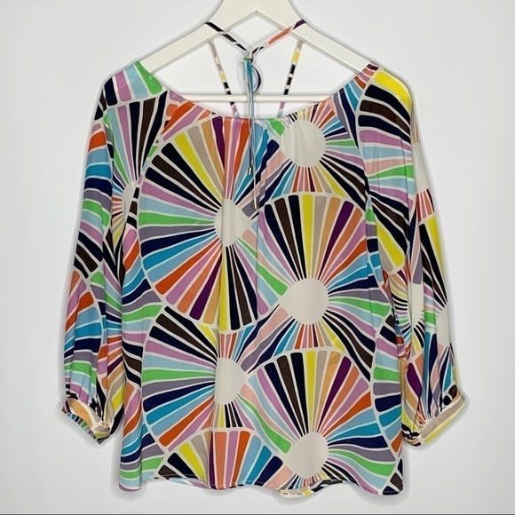 TRINA Turk Top Printed Silk Halter Tie Small Amorita - Picture 5 of 10